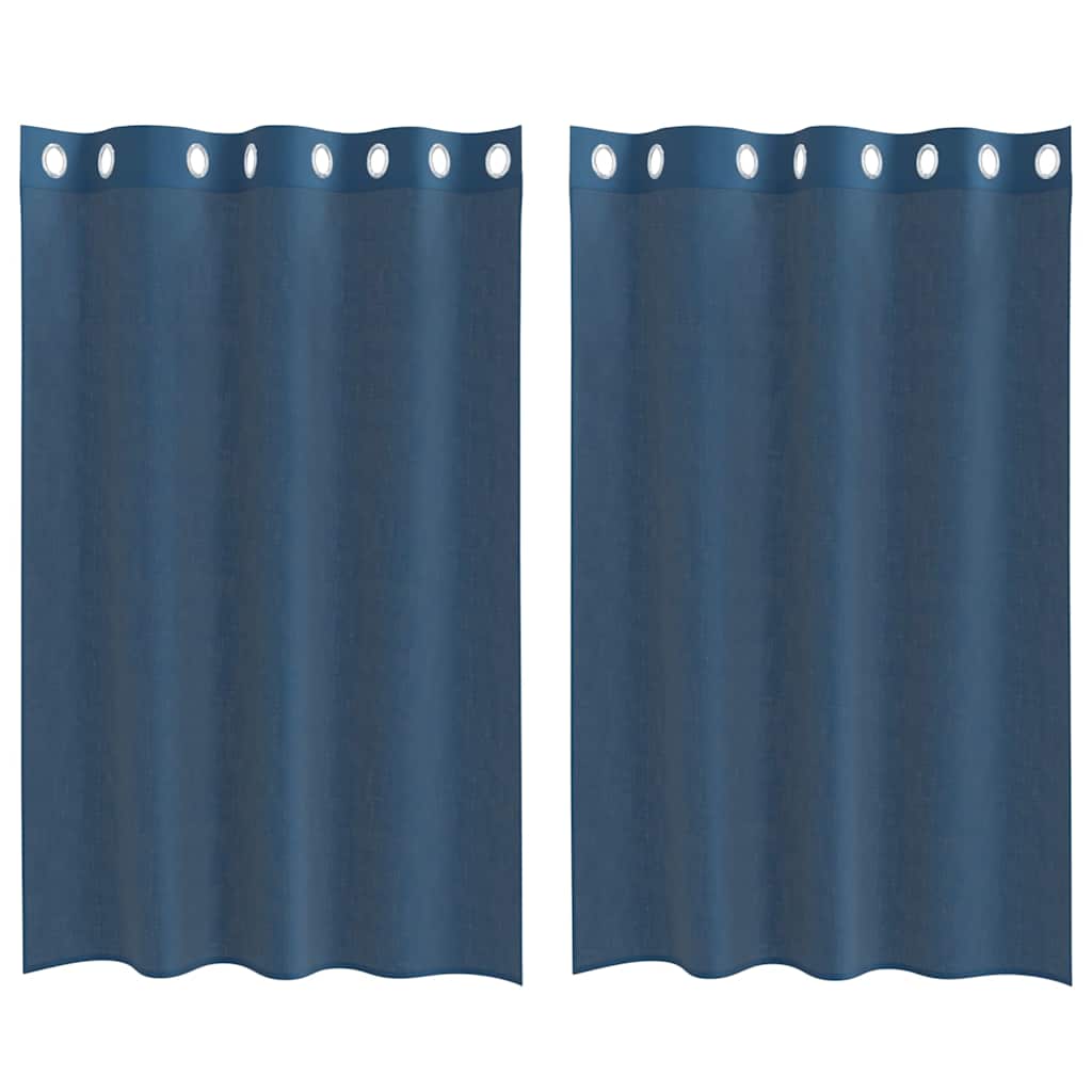 Voile gardiner med grommets 2 stk kongeblå