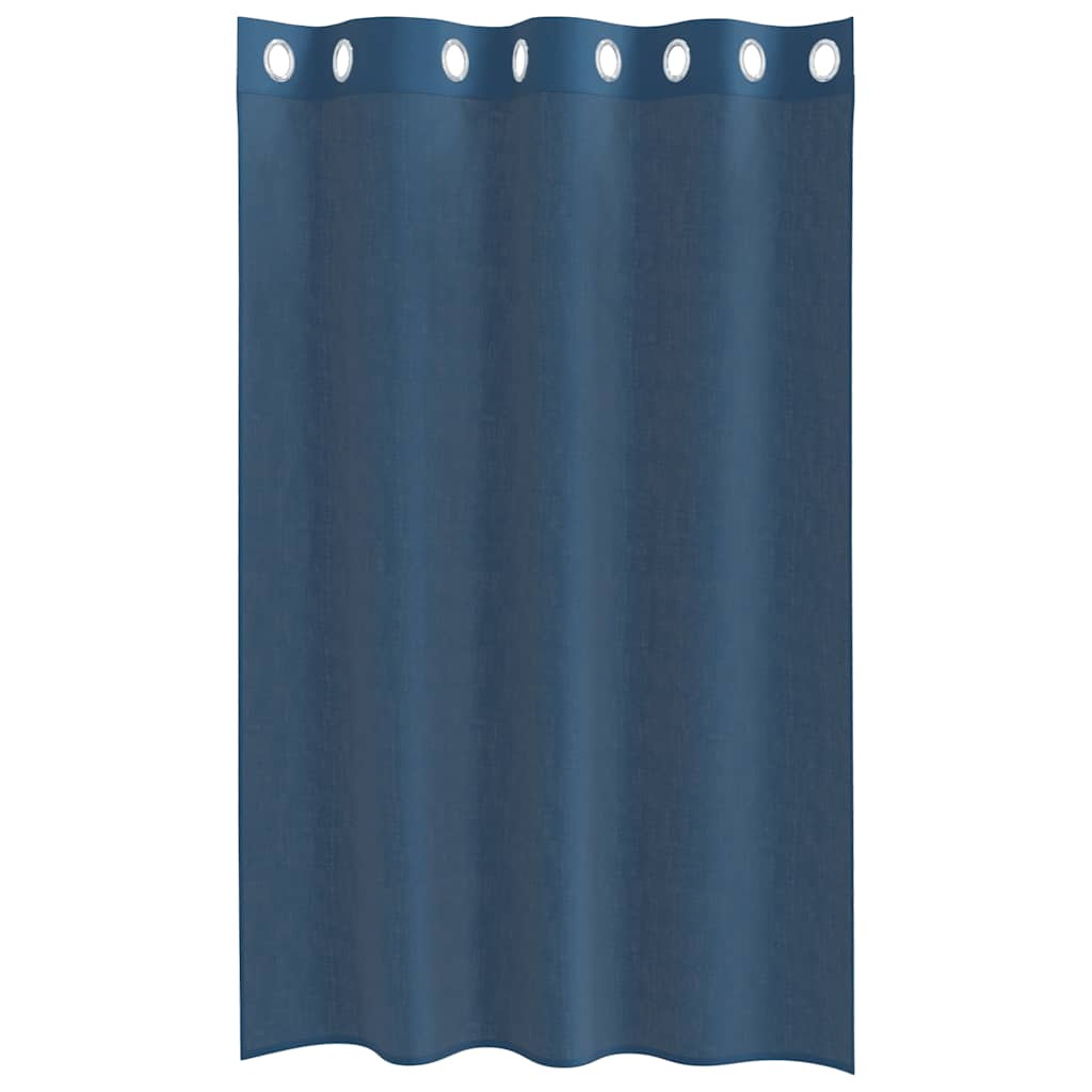 Voile gardiner med grommets 2 stk kongeblå