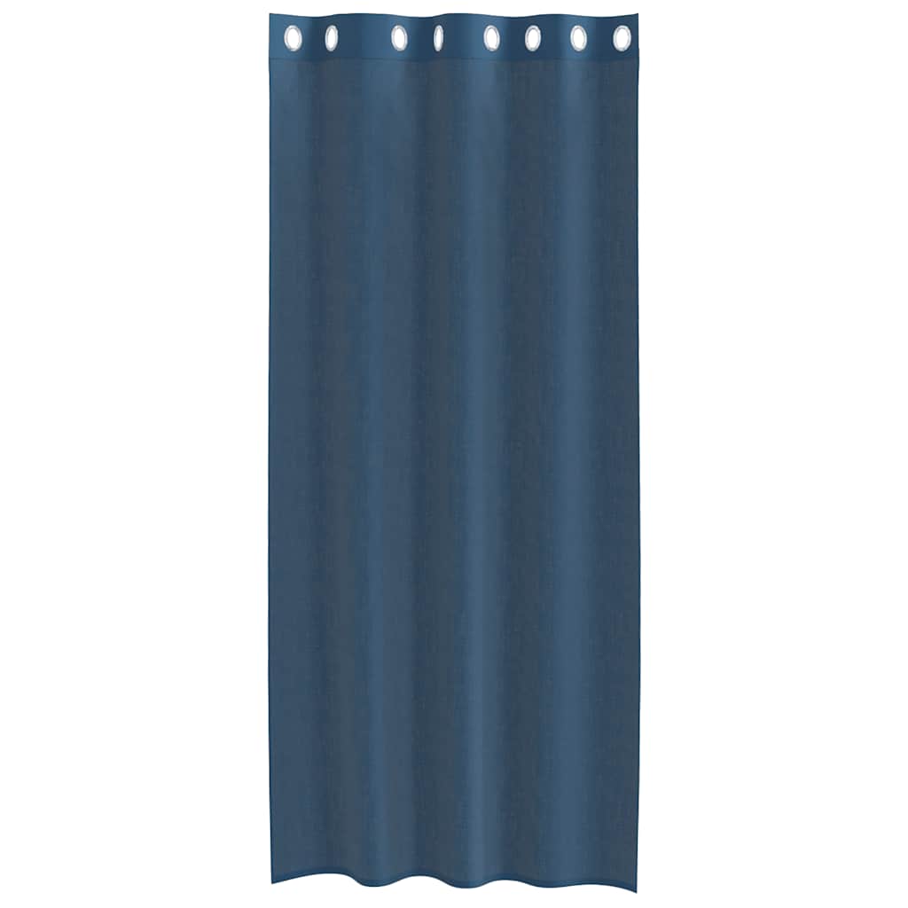 Voile gardiner med grommets 2 stk kongeblå