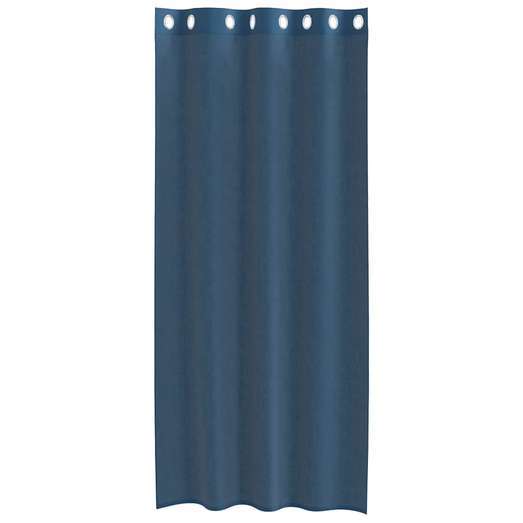 Voile gardiner med grommets 2 stk kongeblå