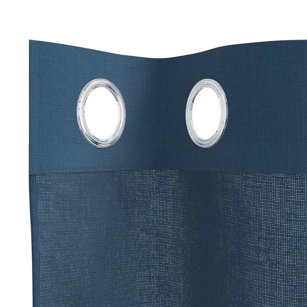 Voile gardiner med grommets 2 stk kongeblå