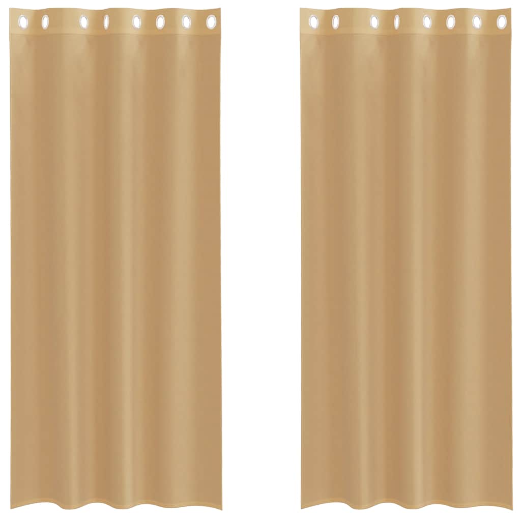 Voilegardiner med grommets 2 stk sand