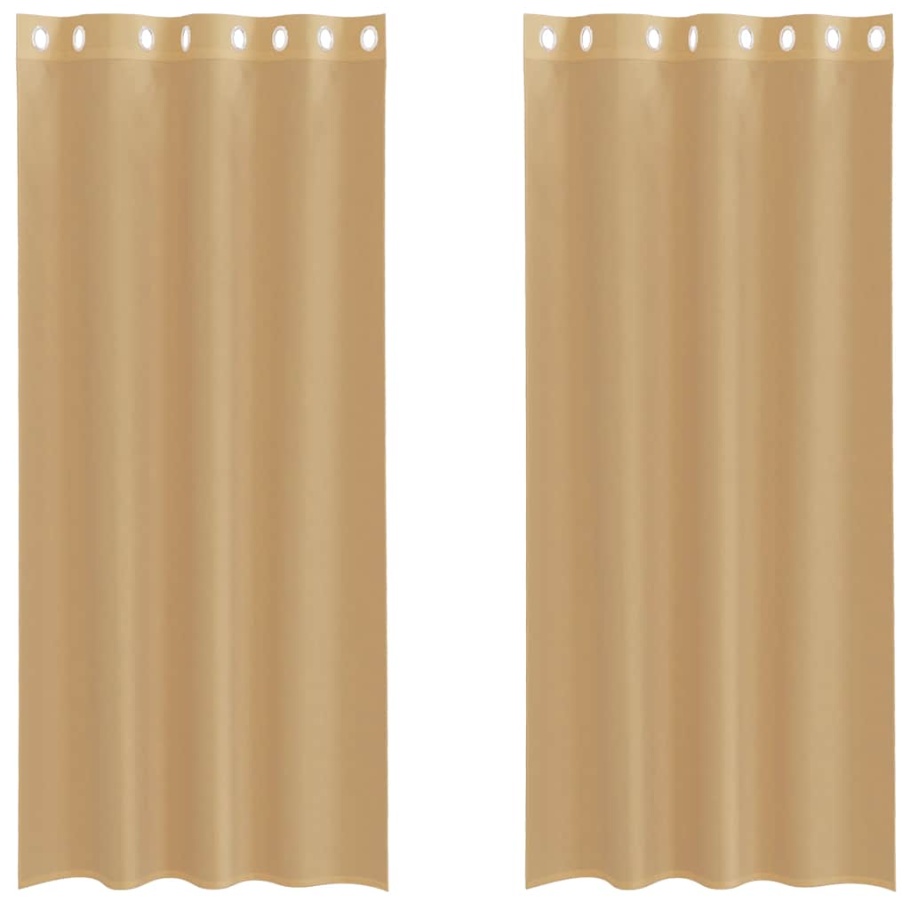 Voilegardiner med grommets 2 stk sand