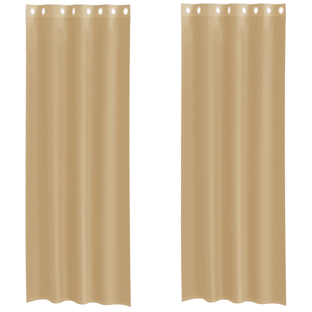 Voilegardiner med grommets 2 stk sand