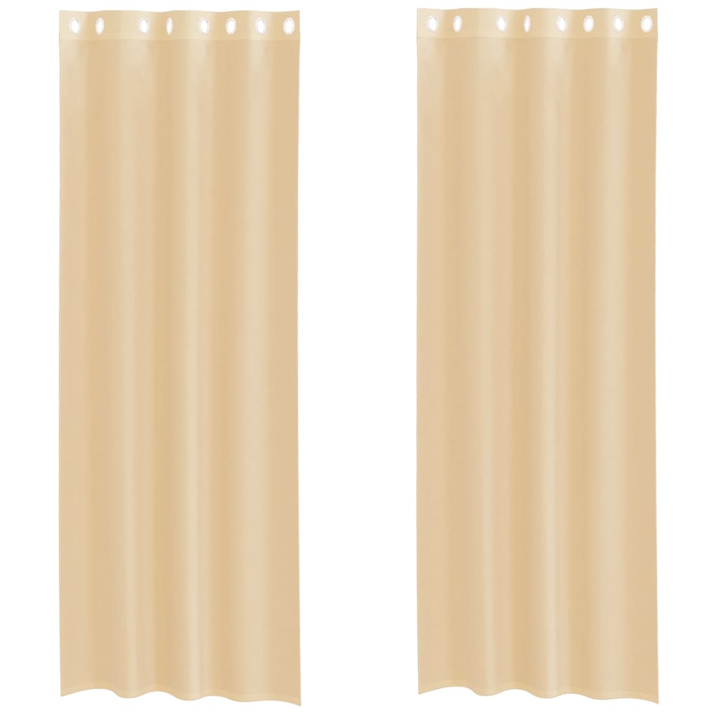 Voilegardiner med grommets 2 stk sand