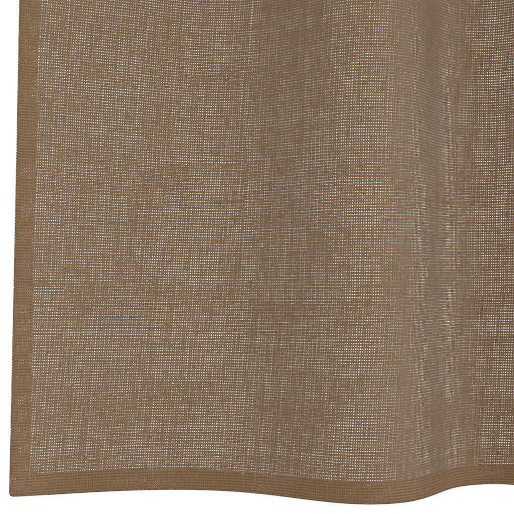 Voilegardiner med grommets 2 stk lysebrune