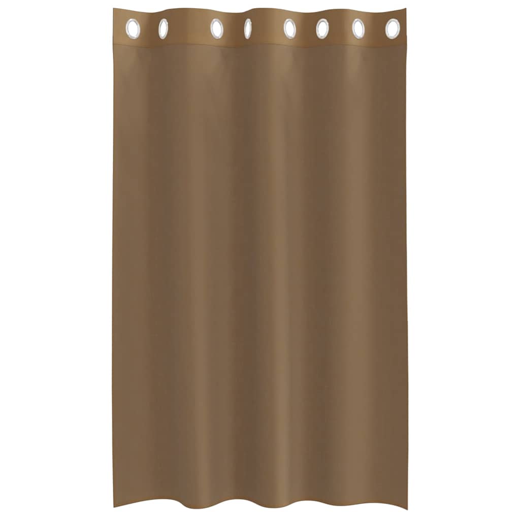 Voilegardiner med grommets 2 stk lysebrune