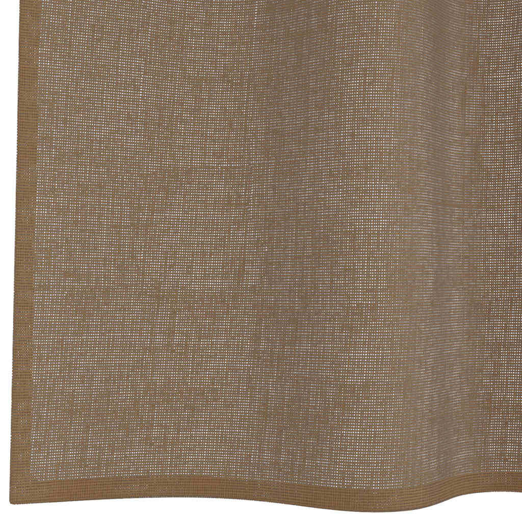 Voilegardiner med grommets 2 stk lysebrune