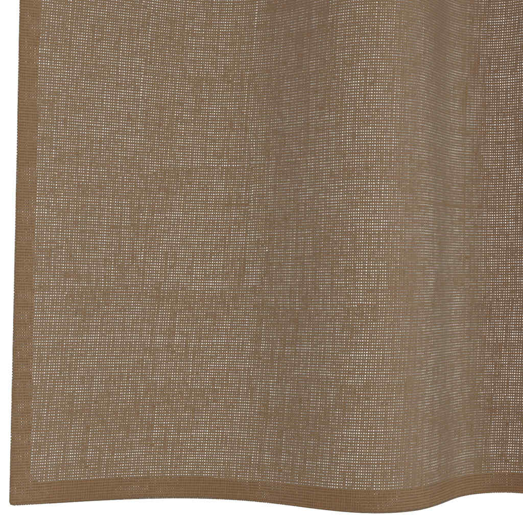 Voilegardiner med grommets 2 stk lysebrune