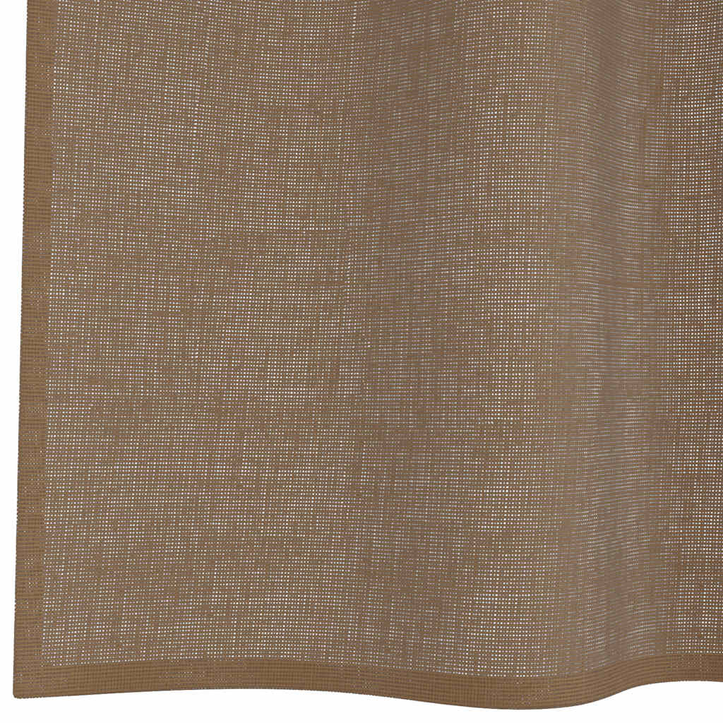 Voilegardiner med grommets 2 stk lysebrune