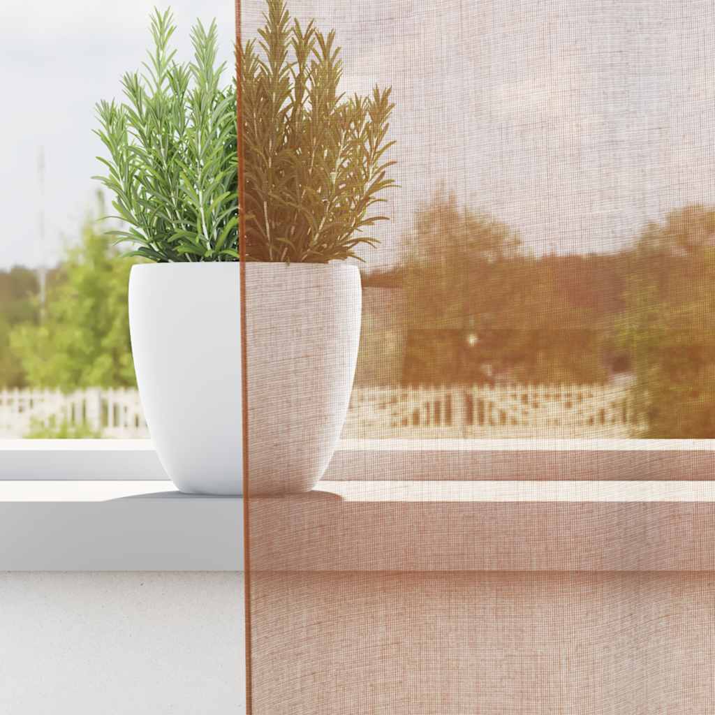 Voilegardiner med grommets 2 stk terrakotta