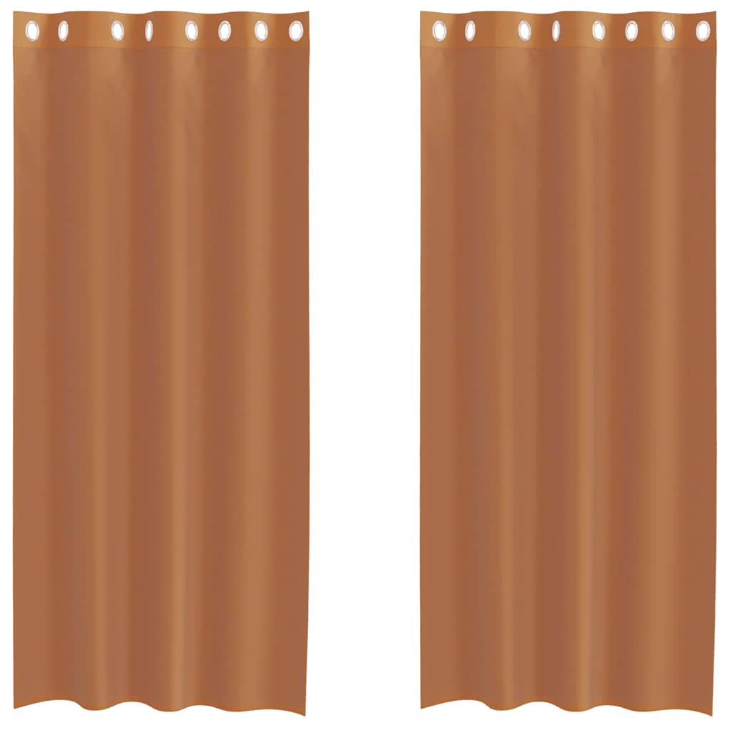 Voilegardiner med grommets 2 stk terrakotta