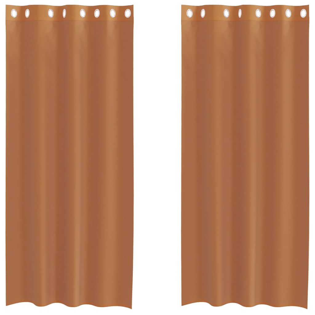 Voilegardiner med grommets 2 stk terrakotta