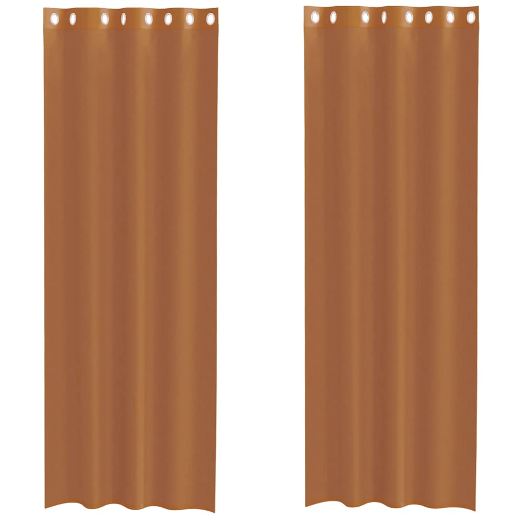 Voilegardiner med grommets 2 stk terrakotta