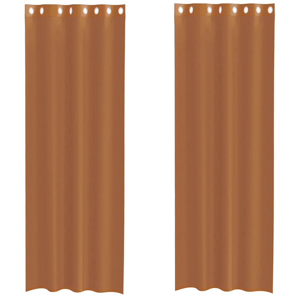 Voilegardiner med grommets 2 stk terrakotta