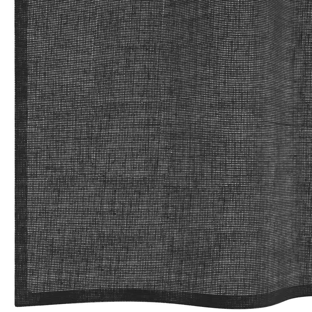 Voile gardiner med stanglommer 2 stk svart