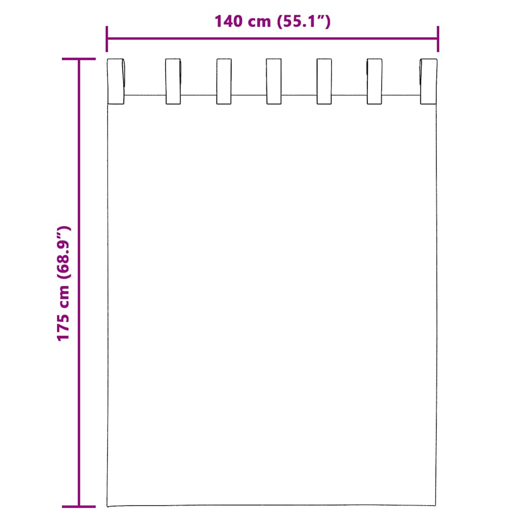 Voile gardiner med stanglommer 2 stk brun