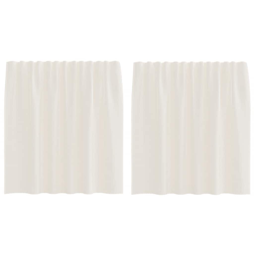 Voile gardiner med stanglommer 2 stk krem