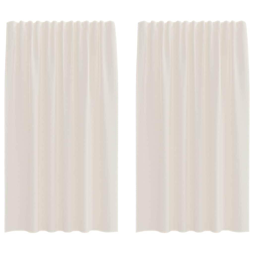 Voile gardiner med stanglommer 2 stk krem