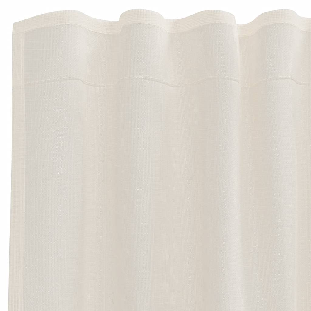 Voile gardiner med stanglommer 2 stk krem