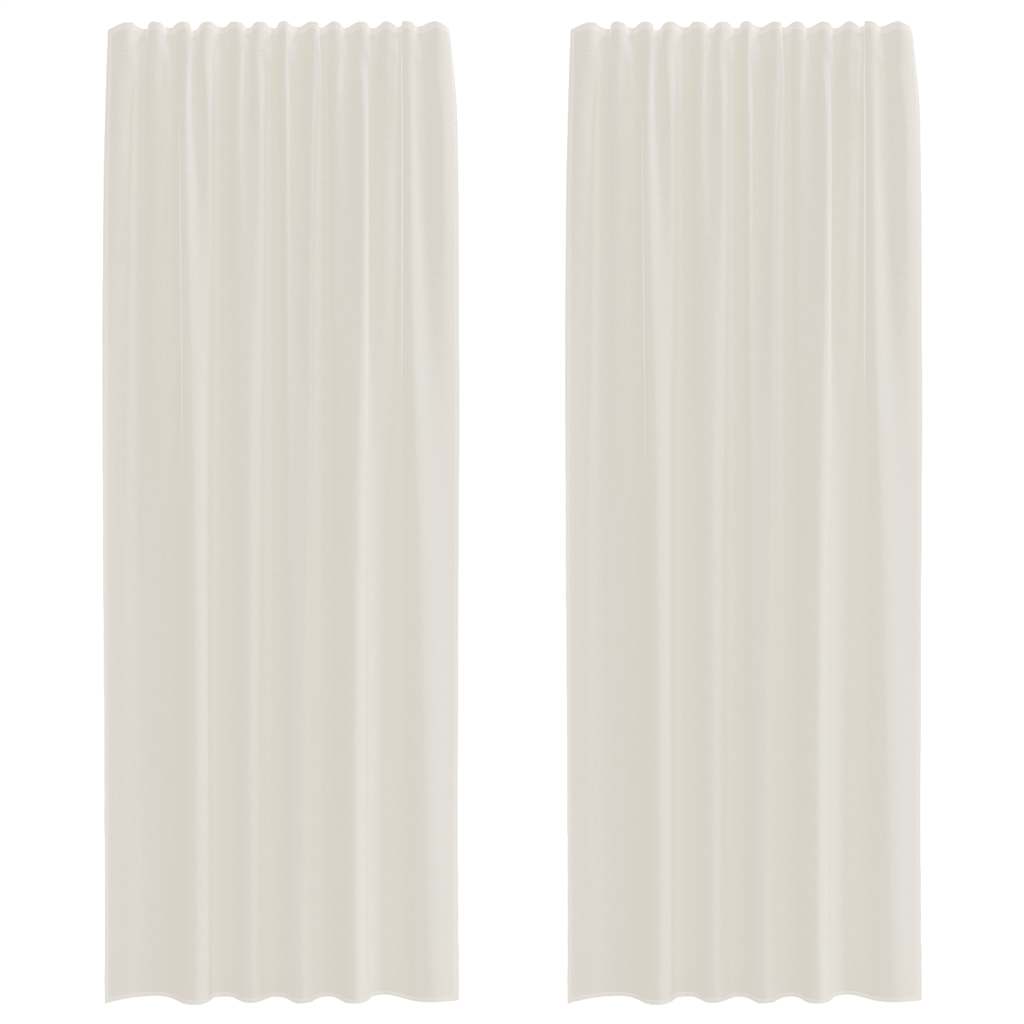 Voile gardiner med stanglommer 2 stk krem