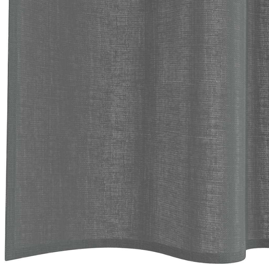 Voile gardiner med stanglommer 2 stk mørkegrå