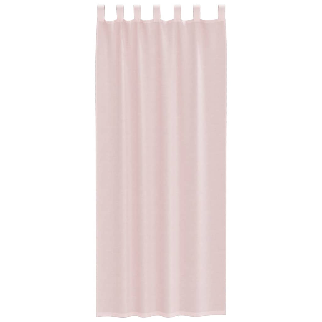 Voile gardiner med stanglommer 2 stk lyserosa