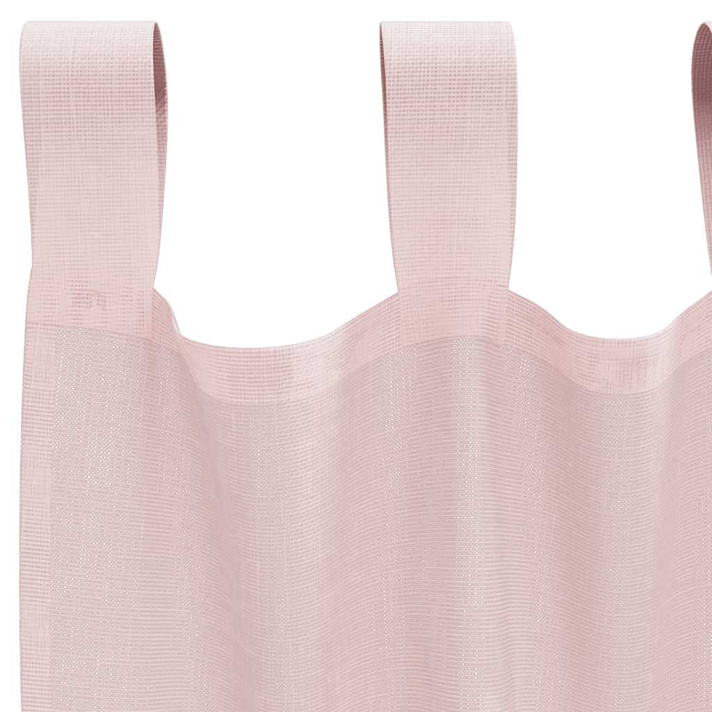 Voile gardiner med stanglommer 2 stk lyserosa