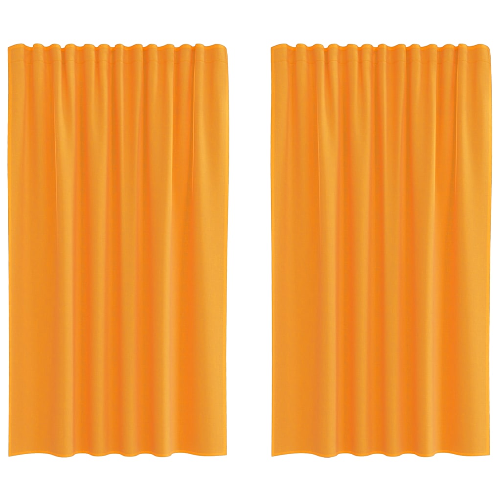 Voile gardiner med stanglommer 2 stk oransje