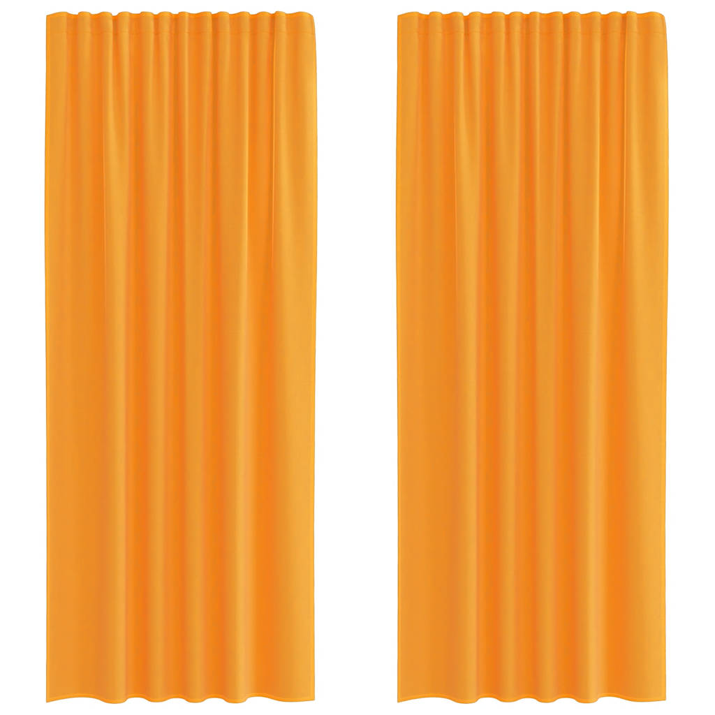 Voile gardiner med stanglommer 2 stk oransje