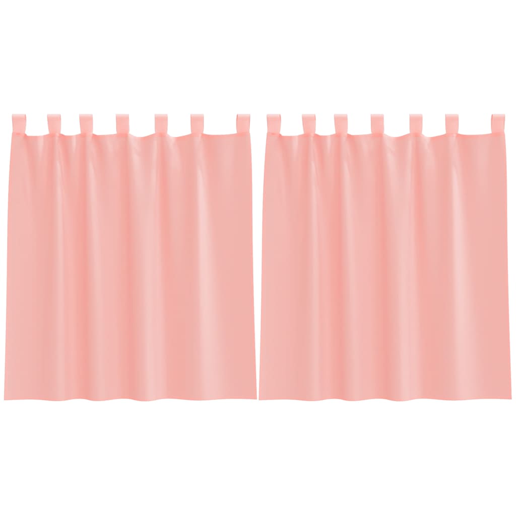 Voile gardiner med stanglommer 2 stk rosa
