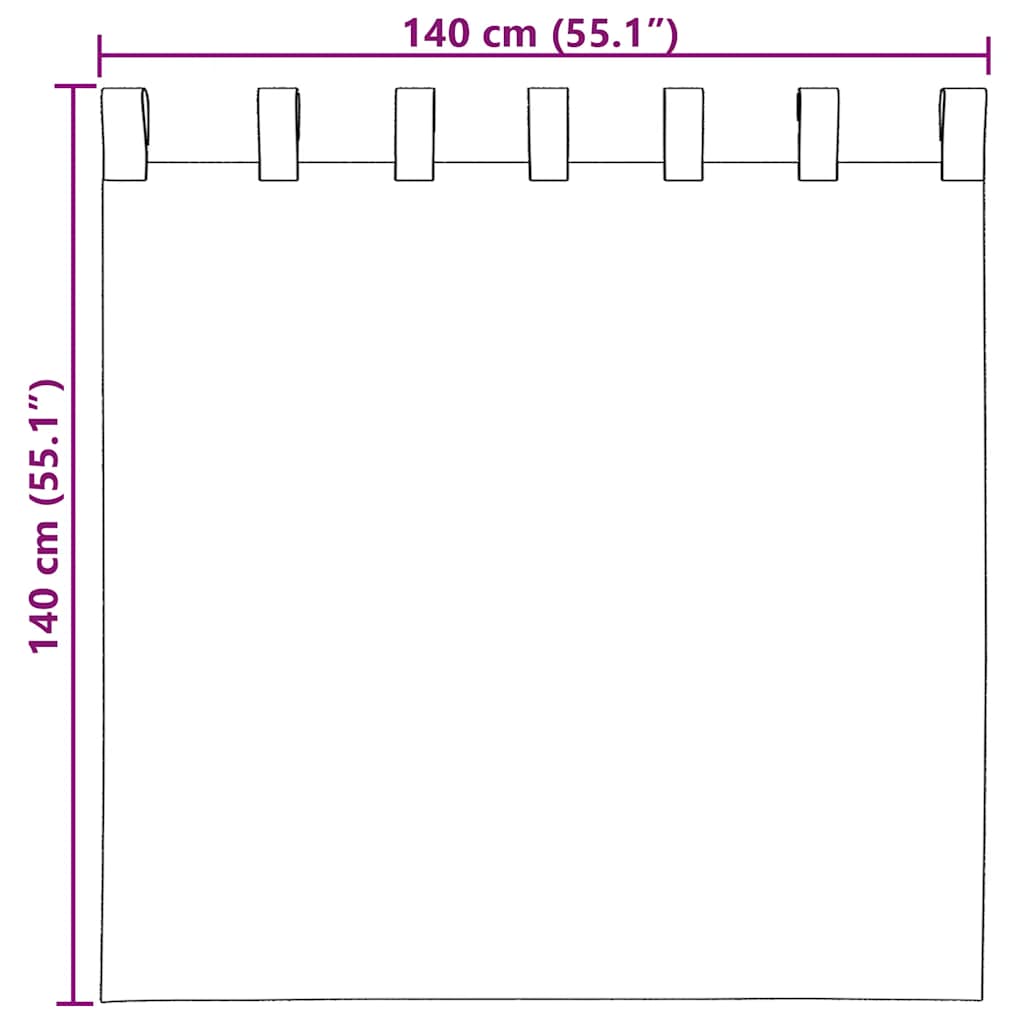 Voile gardiner med stanglommer 2 stk rosa