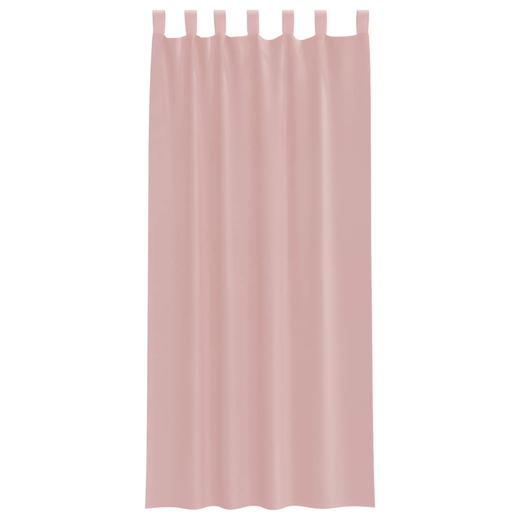 Voile gardiner med stanglommer 2 stk rosa