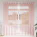 Voile gardiner med stanglommer 2 stk rosa