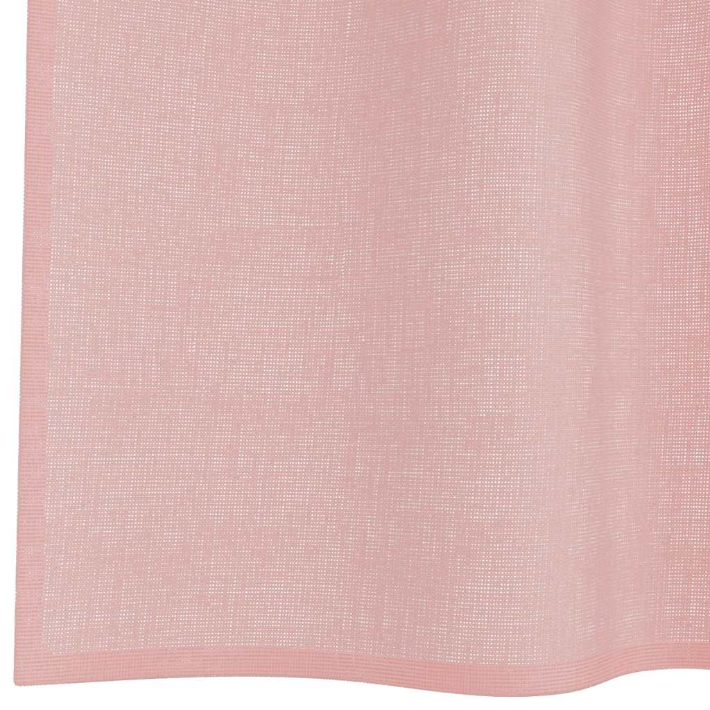 Voile gardiner med stanglommer 2 stk rosa