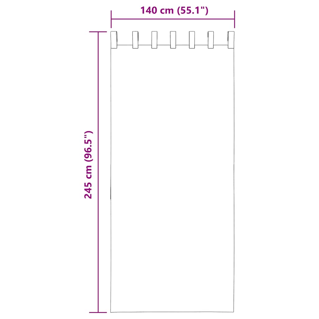 Voile gardiner med stanglommer 2 stk rosa