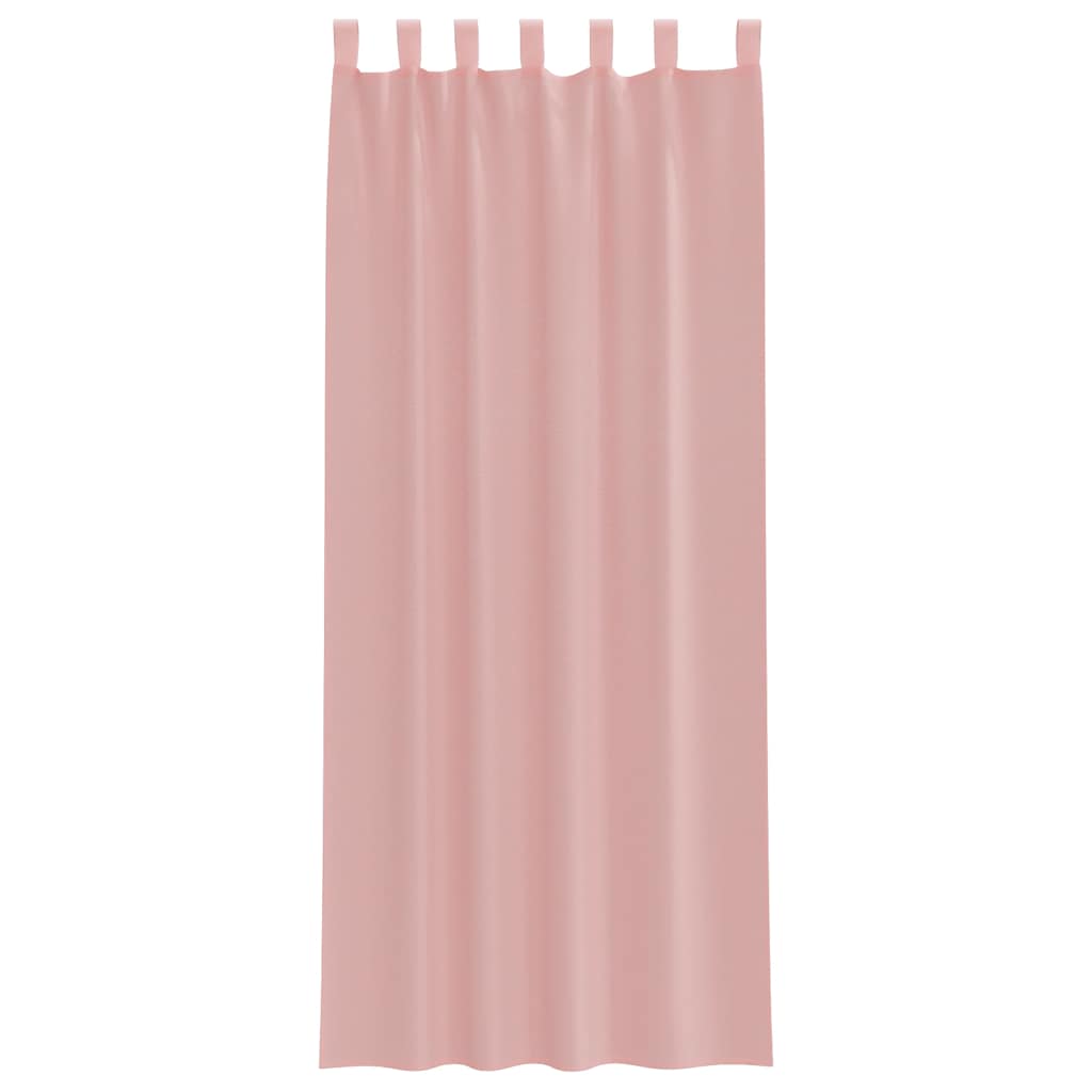 Voile gardiner med stanglommer 2 stk rosa