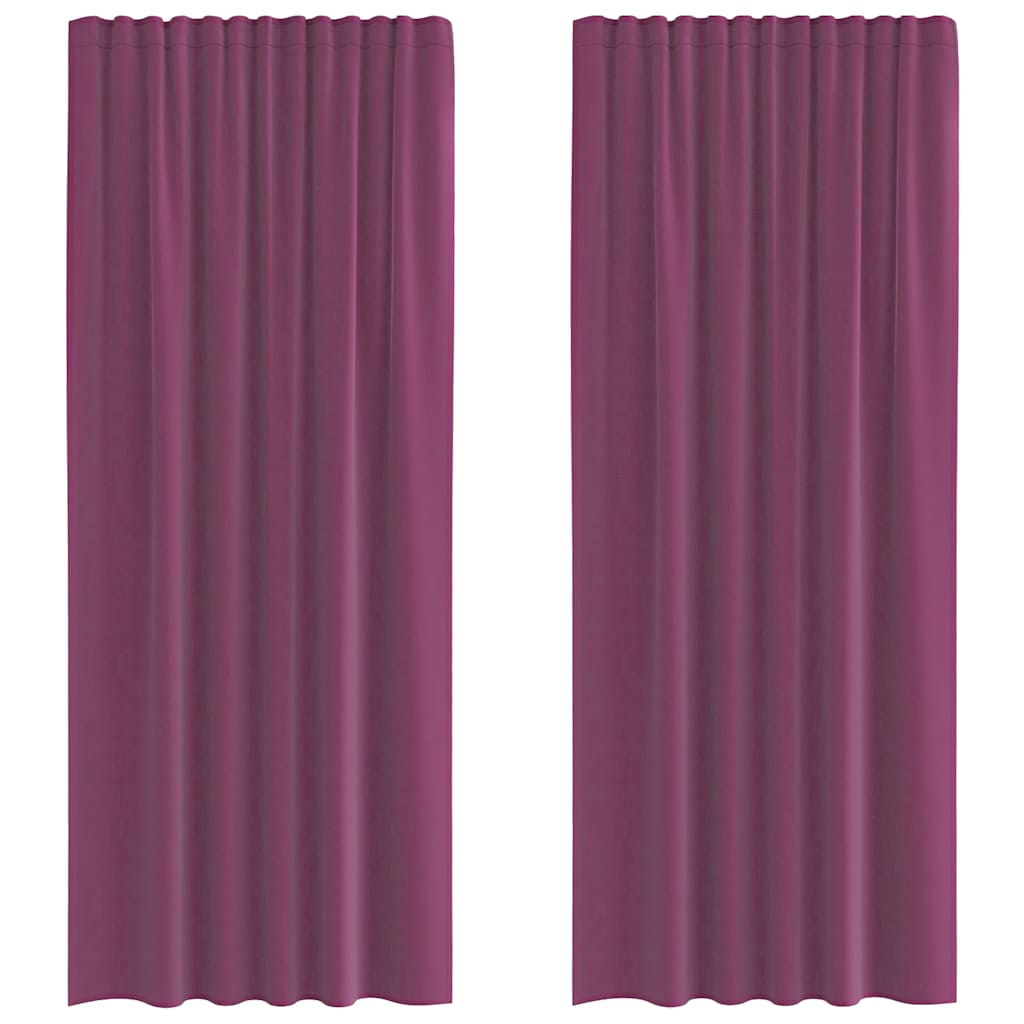 Voile gardiner med stanglommer 2 stk lilla
