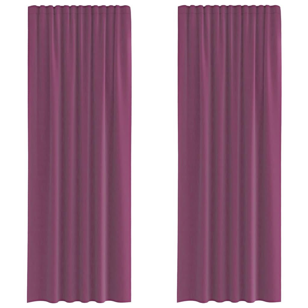 Voile gardiner med stanglommer 2 stk lilla