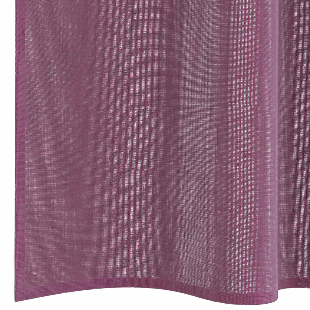 Voile gardiner med stanglommer 2 stk lilla