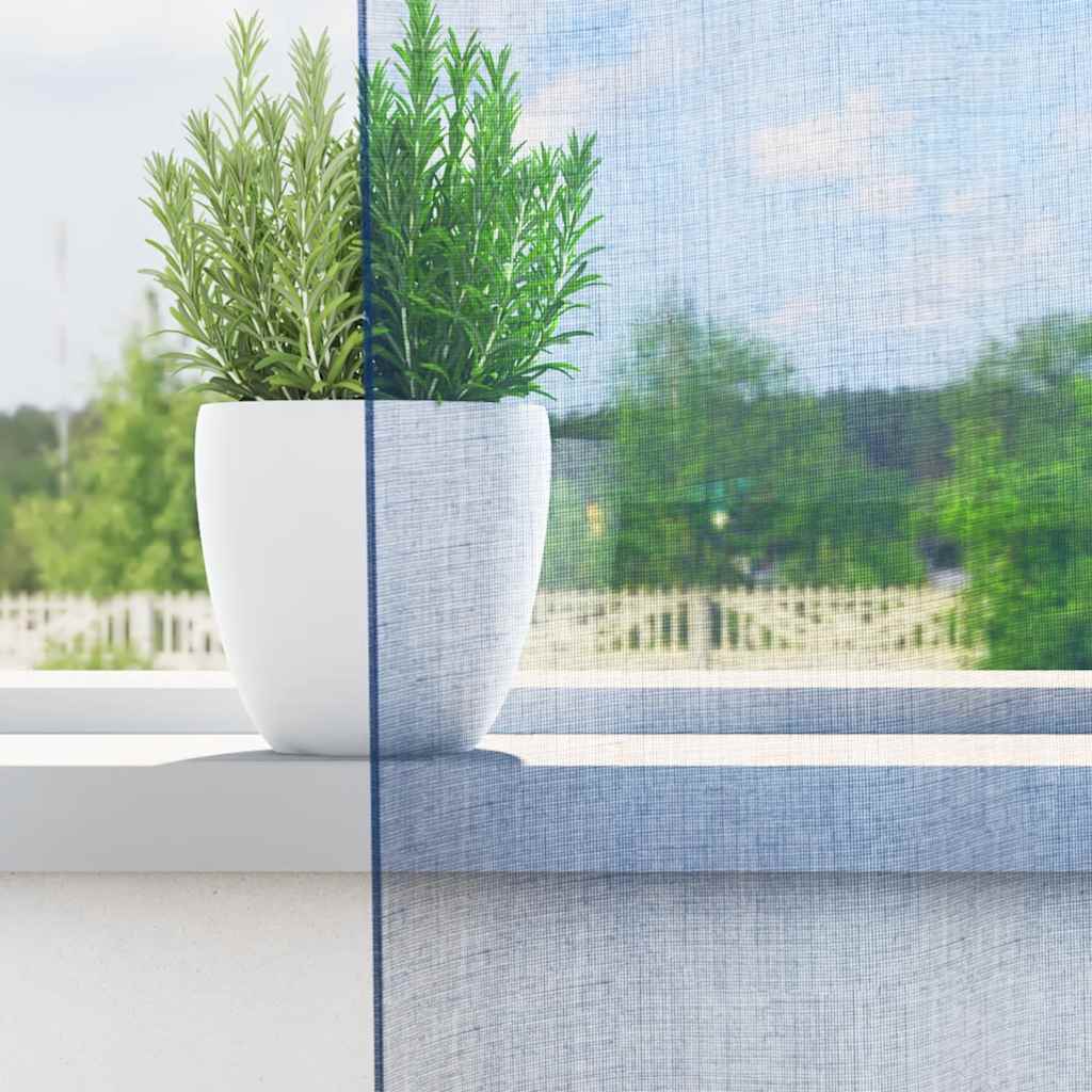 Voile gardiner med stanglommer 2 stk kongeblå