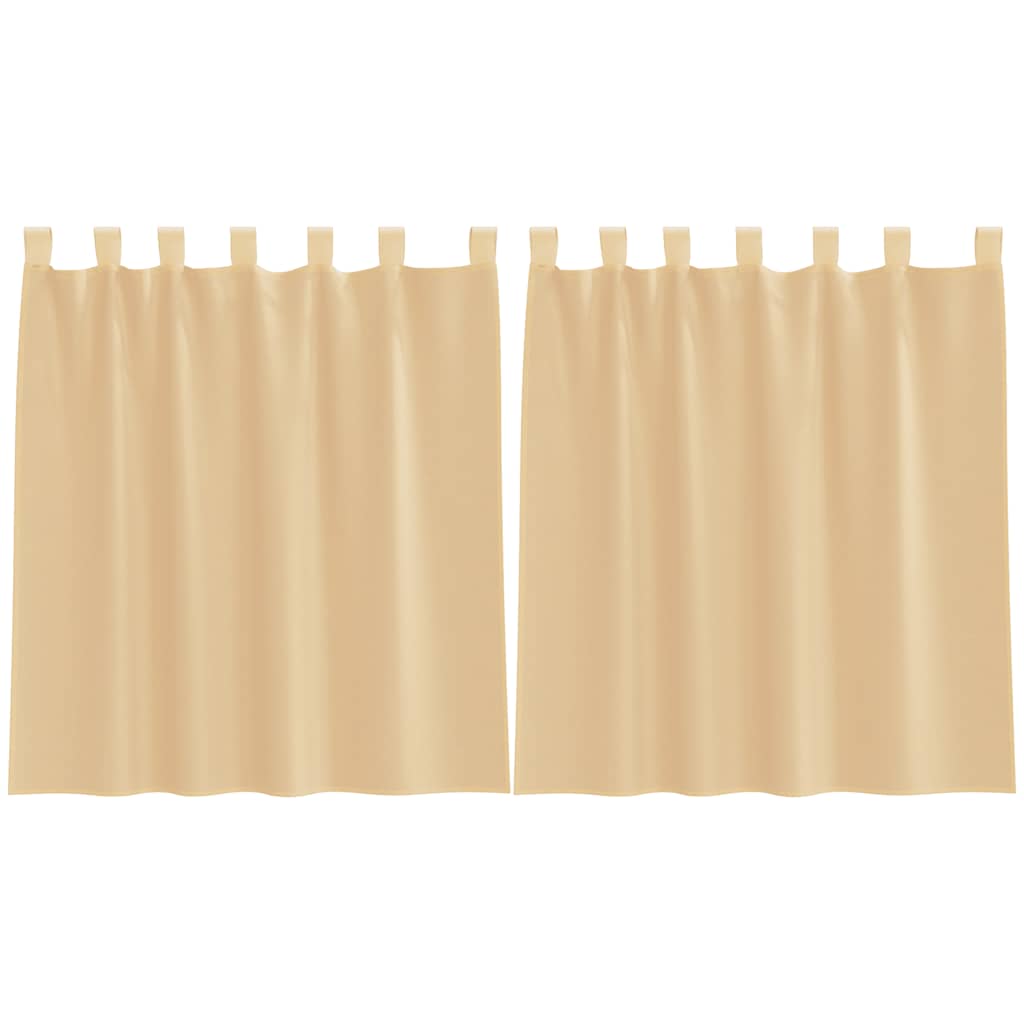 Voile gardiner med stanglommer 2 stk sand