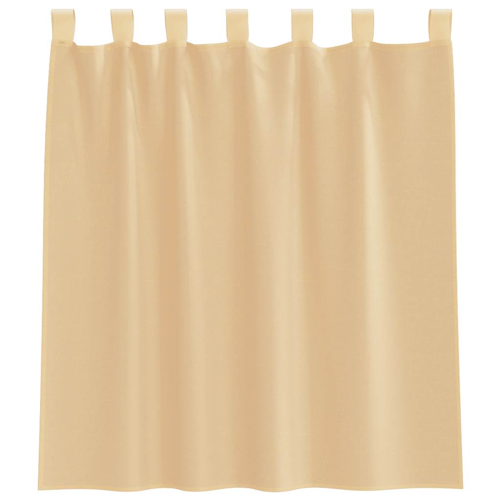 Voile gardiner med stanglommer 2 stk sand