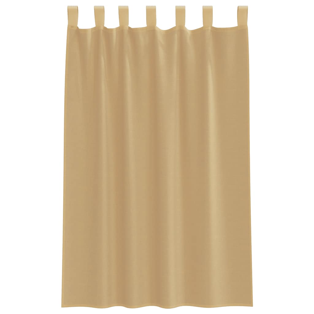 Voile gardiner med stanglommer 2 stk sand