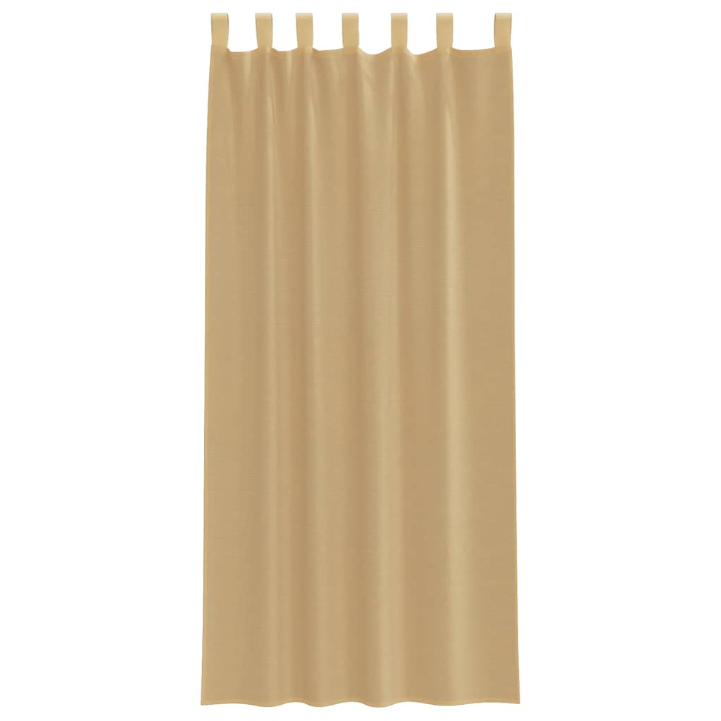 Voile gardiner med stanglommer 2 stk sand