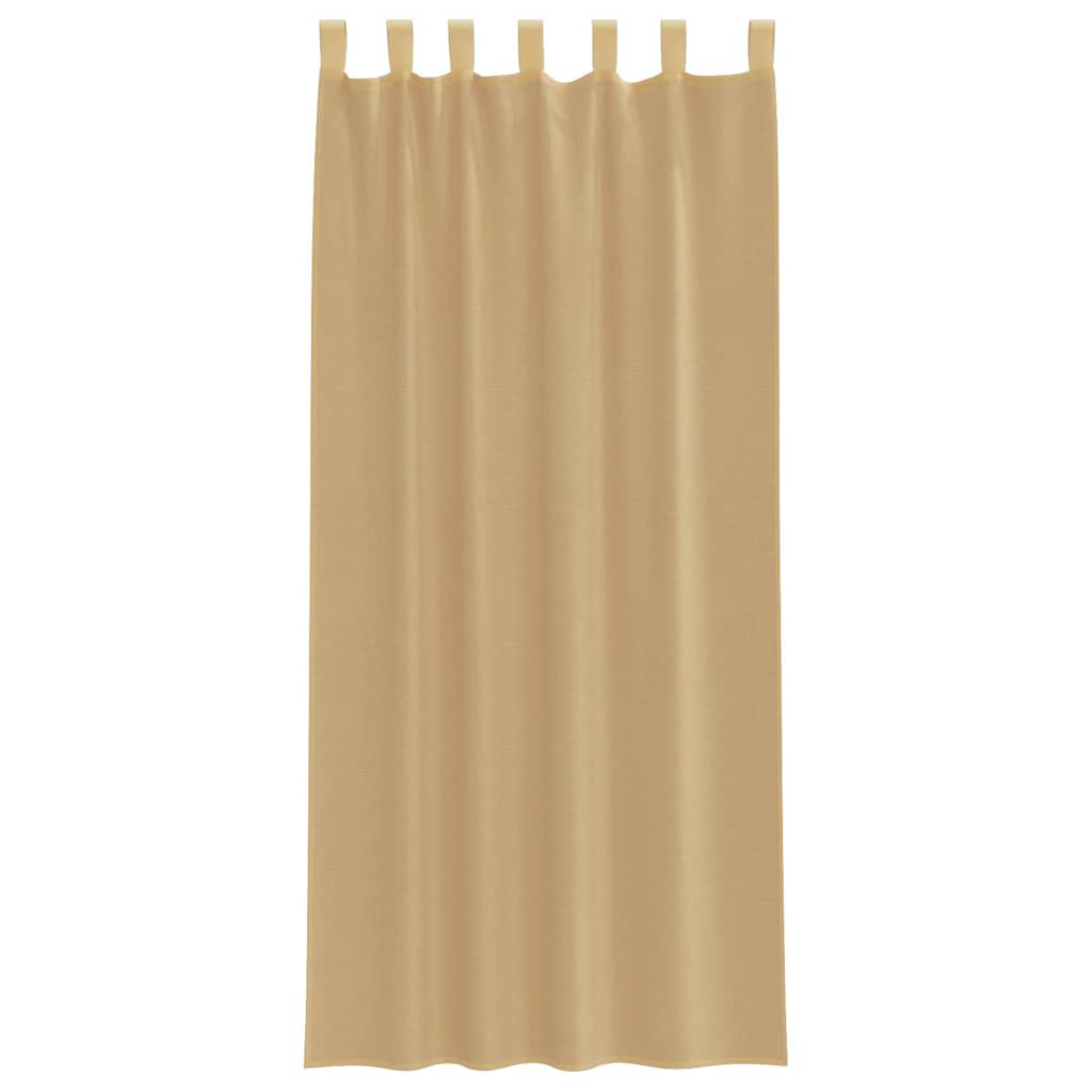 Voile gardiner med stanglommer 2 stk sand