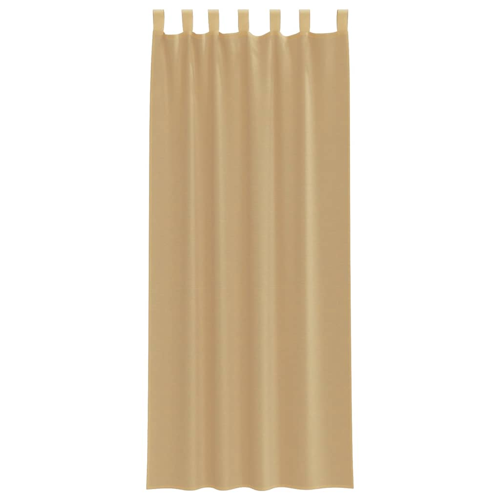 Voile gardiner med stanglommer 2 stk sand