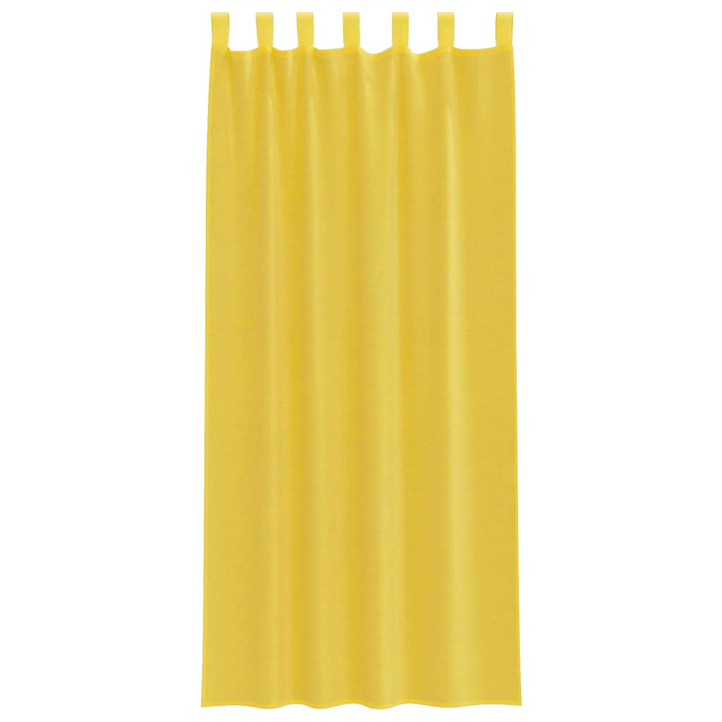 Voile gardiner med stanglommer 2 stk gul