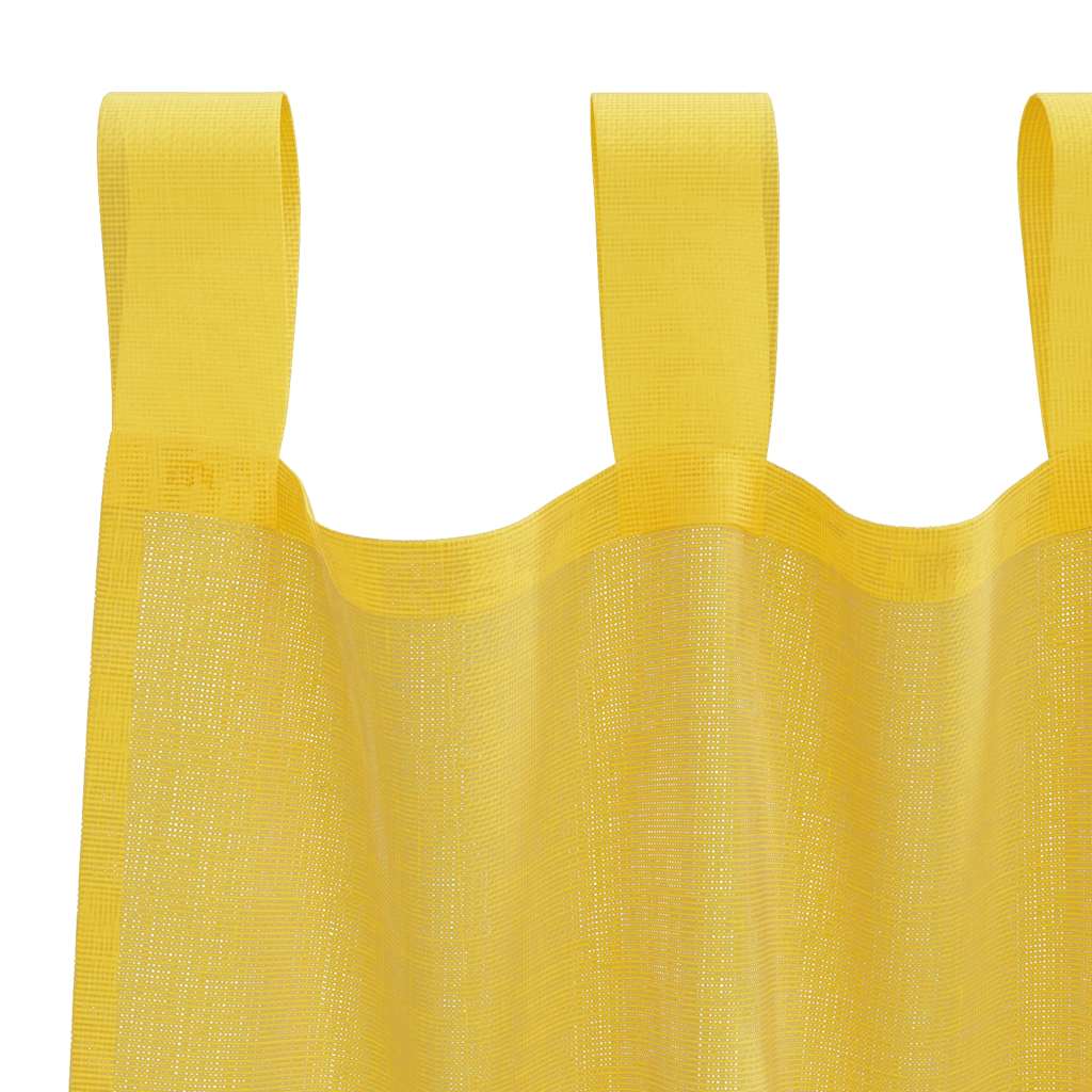 Voile gardiner med stanglommer 2 stk gul