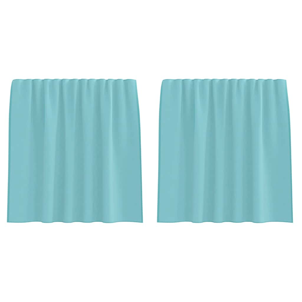 Voile gardiner med stanglommer 2 stk turkis